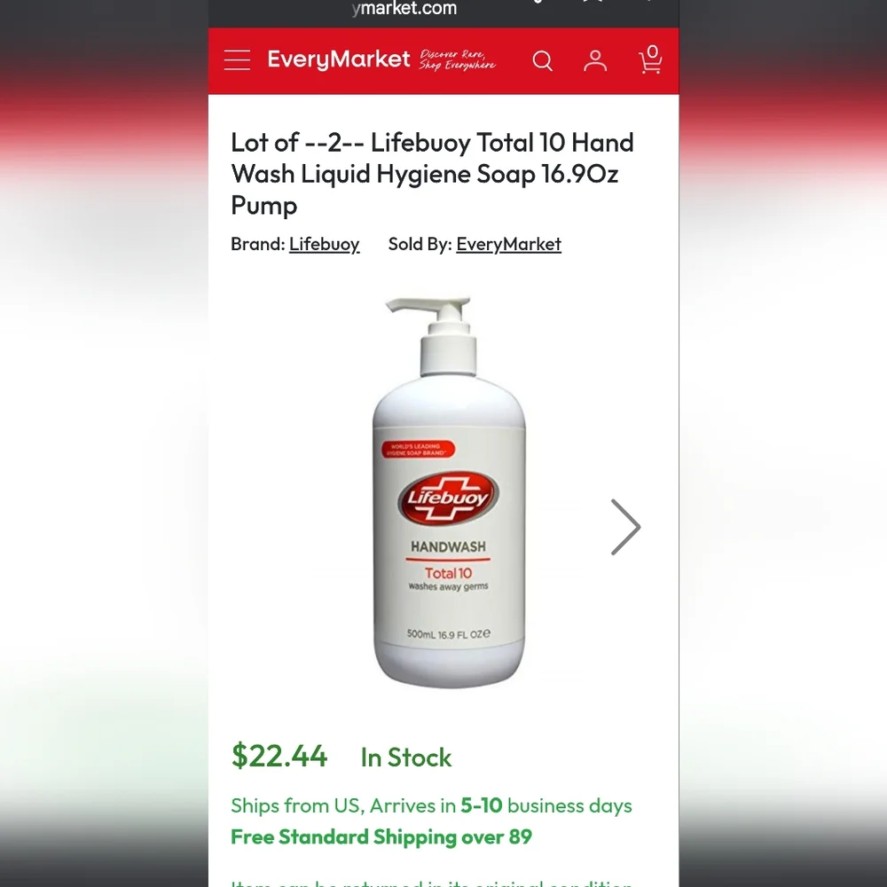 Lifebuoy Handwash Total 10 Washes Away Germs World's Leading Hygiene Soa…